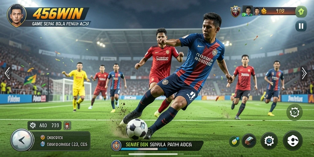 Screenshot gameplay 456WIN dengan aksi sepak bola seru.