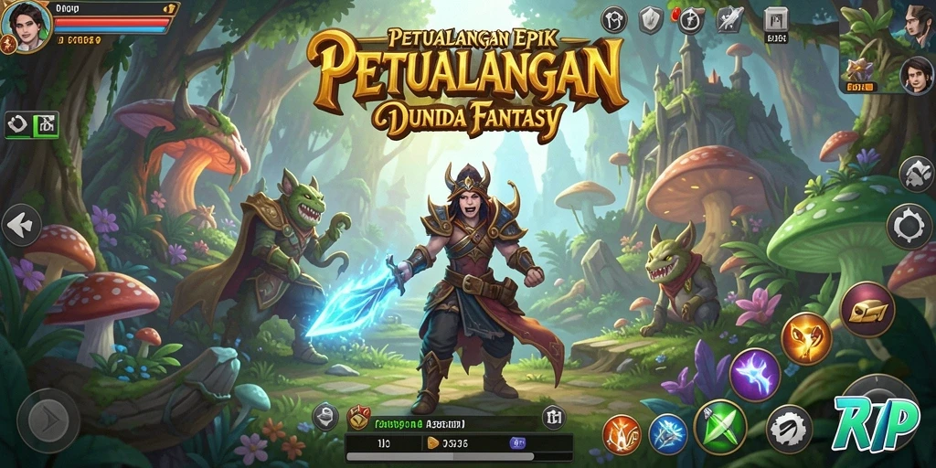 Gameplay mendebarkan dalam dunia fantasi RPG.