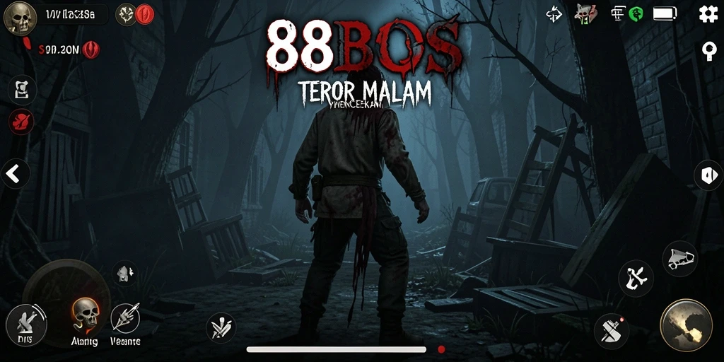 Tangkapan layar gameplay 88BOS yang menyeramkan dan menegangkan.