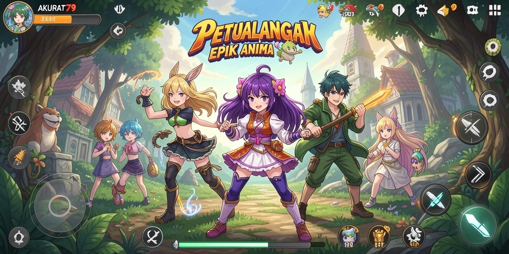 Tampilan gameplay <strong>AKURAT79</strong> yang memukau dalam aksi petualangan Anime.