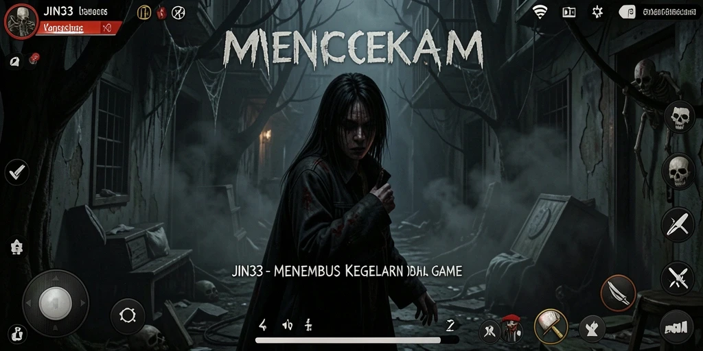 Screenshot menampilkan gameplay seram dan penuh ketegangan di JIN33.