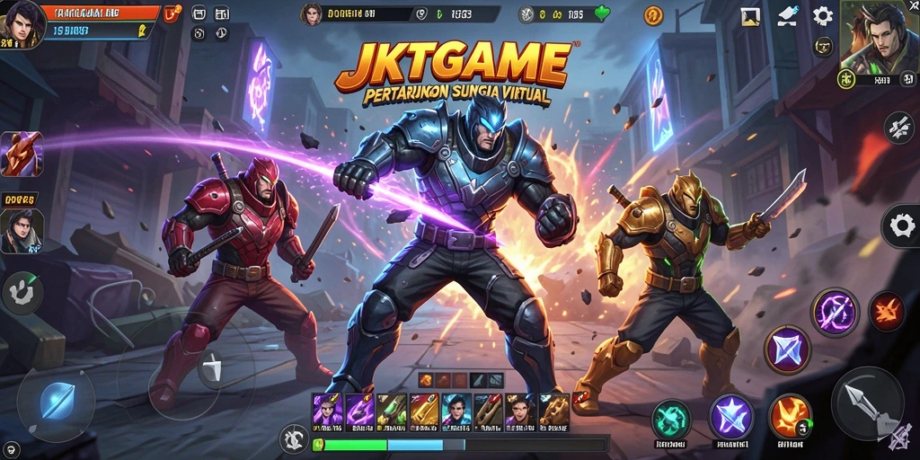 Tampilan gameplay JKTGAME yang penuh aksi dan pertarungan mendebarkan.