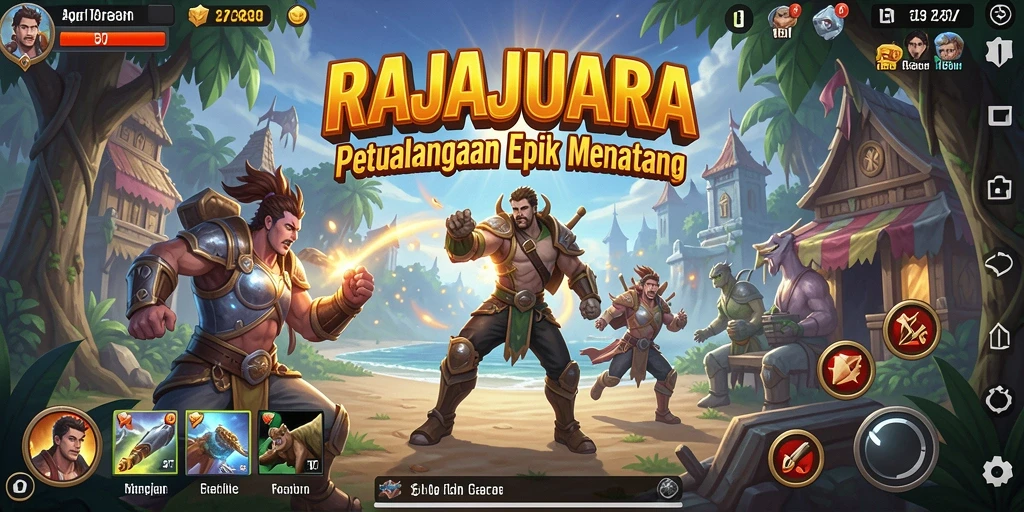 Screenshot gameplay RAJAJUARA menunjukkan aksi petualangan yang mendebarkan.